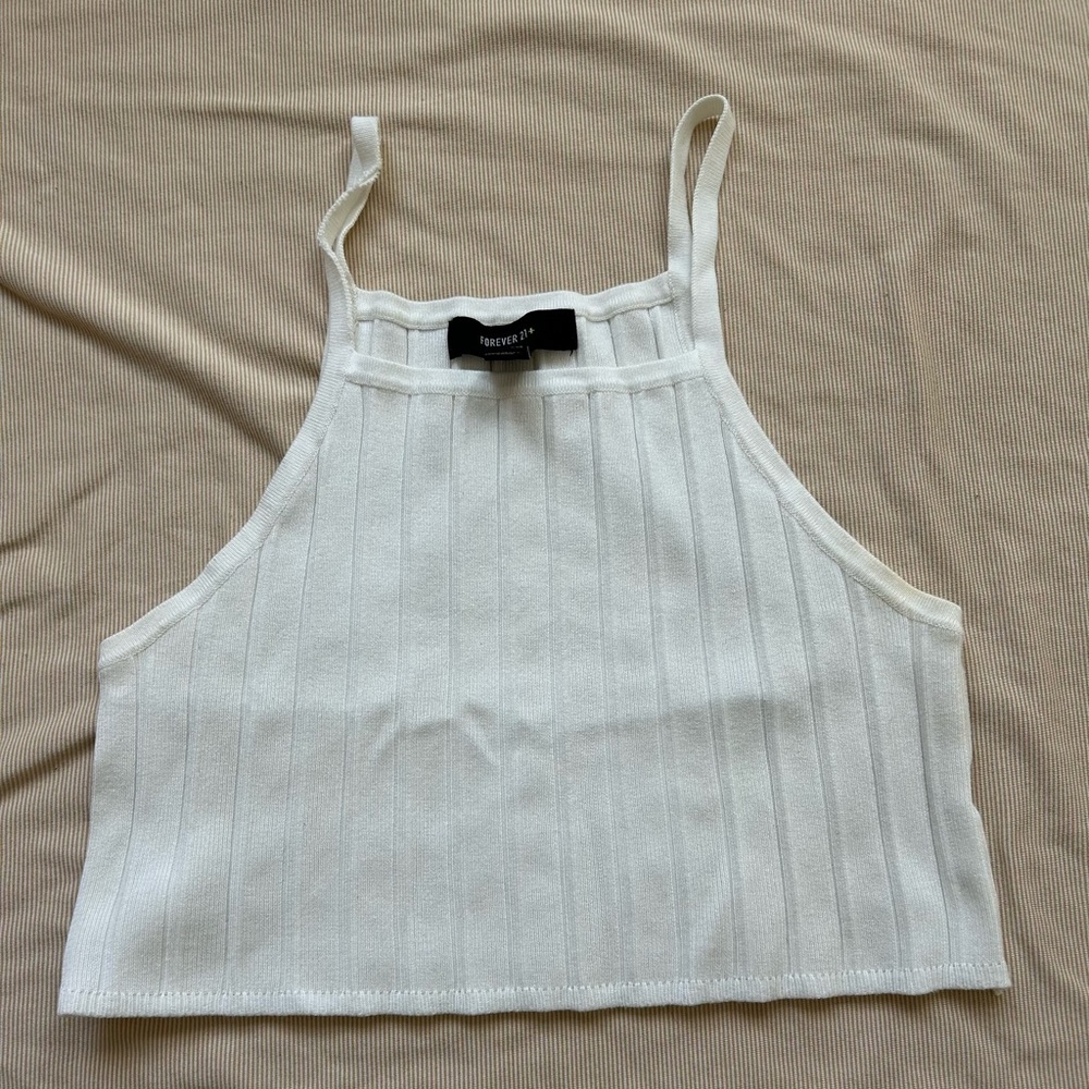 Forever 21 White Ribbed Set